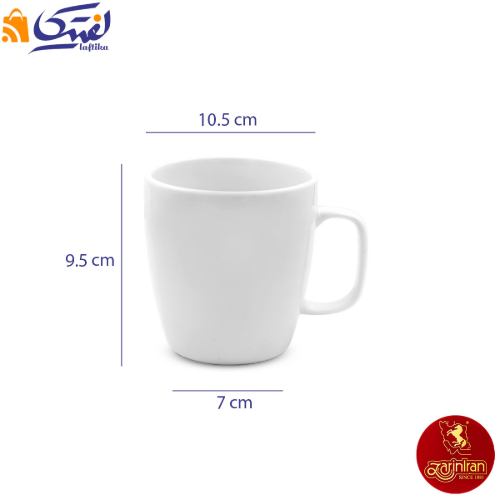 چینی زرین ماگ دسته دار سفید 500 سی سی