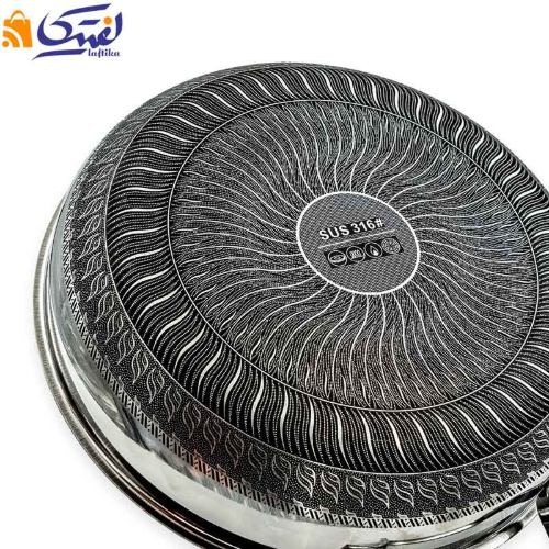 تابه استیل کربنی دو دسته Chik Chef بدون درب