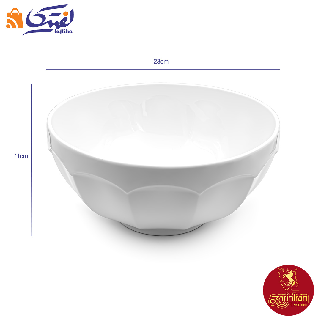 کاسه چینی زرین نئوکلاسیک طرح سفید