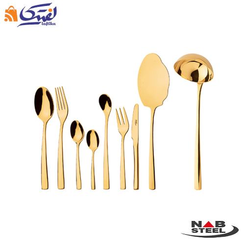 سرویس 57 پارچه ناب استیل مدل فلورانس طلایی PVD