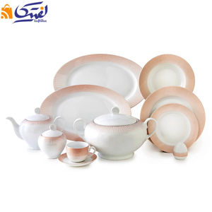 سرویس غذاخوری مریدین رزگلد چینی زرین ایتالیا اف 12 نفره 102 پارچه