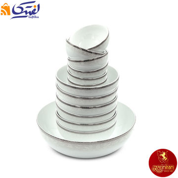 چینی زرین سرویس 13 پارچه پیاله ایتالیا اف طرح ریوا پلاتینی