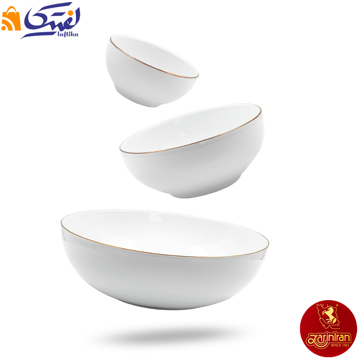 سرویس پیاله رزگلد ایتالیا اف چینی زرین 13 پارچه
