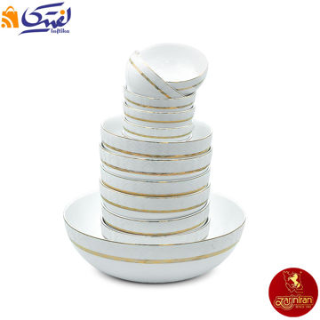 چینی زرین سرویس 13 پارچه پیاله ایتالیا اف طرح هدیه طلایی