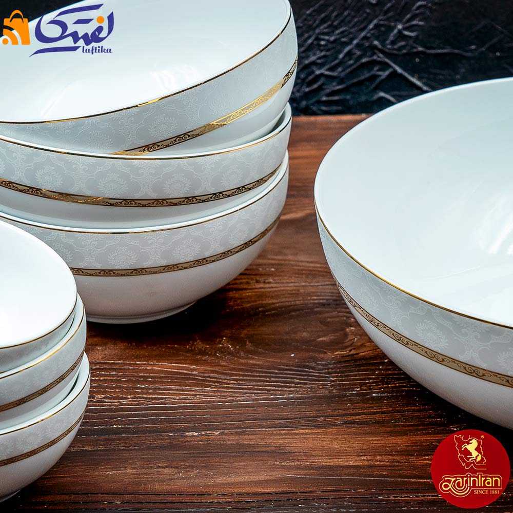 چینی زرین سرویس 13 پارچه پیاله طرح هدیه طلایی