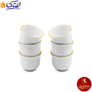 فنجان اسپرسو چینی زرین مدل مهران طرح زرین لب طلایی