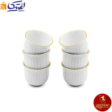فنجان اسپرسو چینی زرین مدل مهران طرح زرین لب طلایی