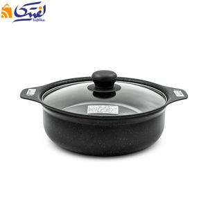 تابه گرانیتی 2 دسته درب دار  سارا سایز 24 مدل YWDT-3324