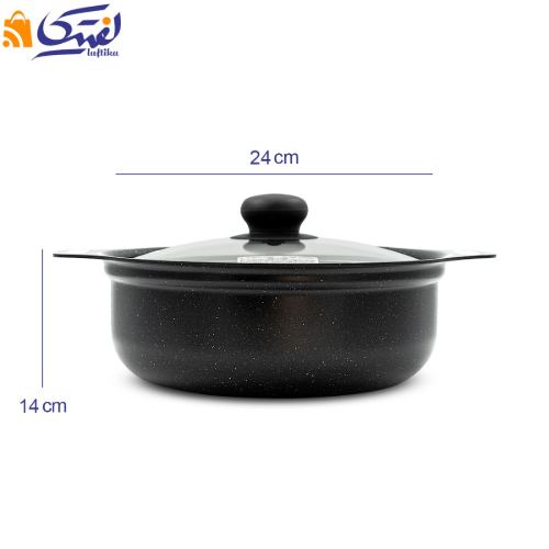 تابه گرانیتی 2 دسته درب دار  سارا سایز 24