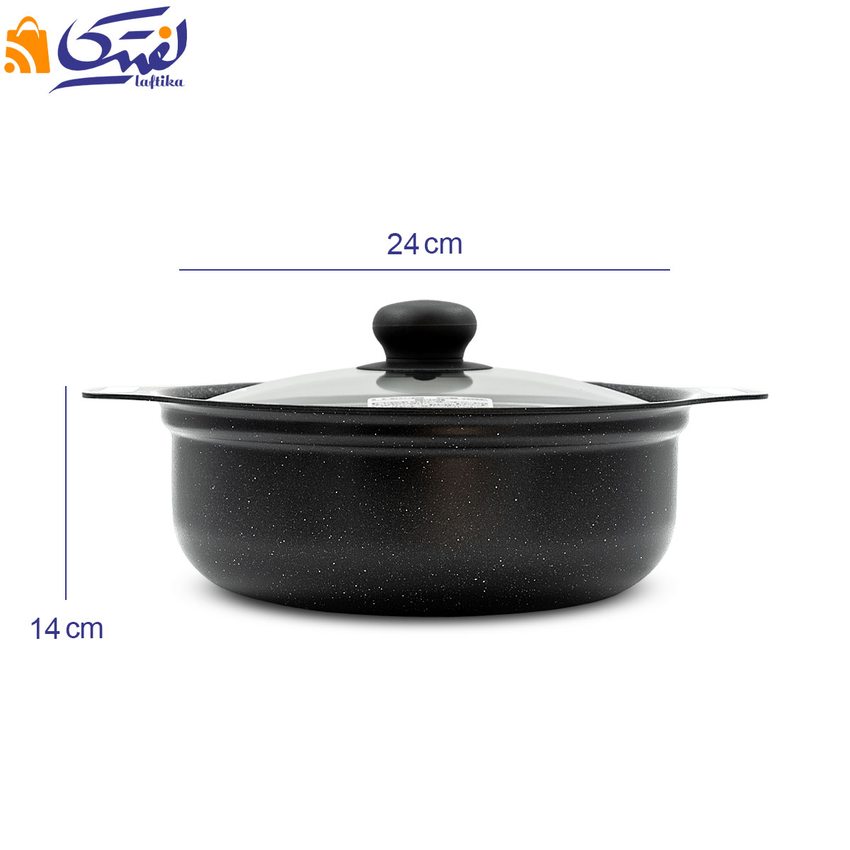 تابه گرانیتی 2 دسته درب دار  سارا سایز 24