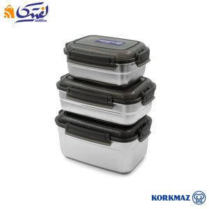لانچ باکس 3 تیکه استیل KORKMAZ