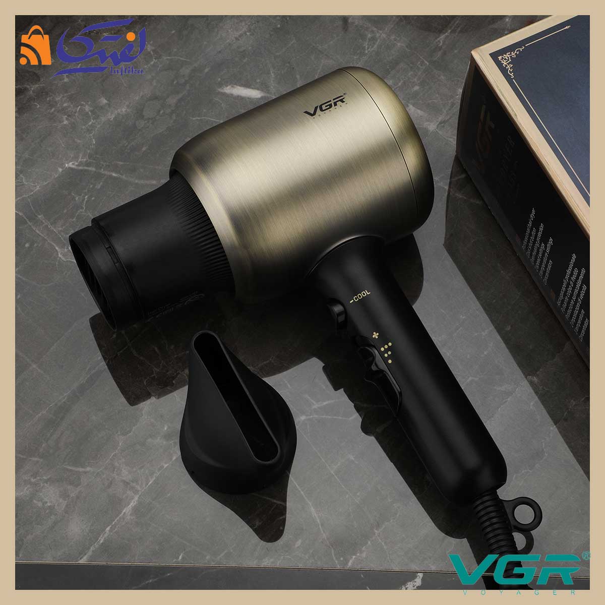 تصویر دکور شده سشوار 2200 وات VGR-453