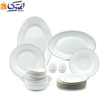 سرویس چینی زرین ایتالیا اف 30 پارچه با پیاله زرین رزگلد