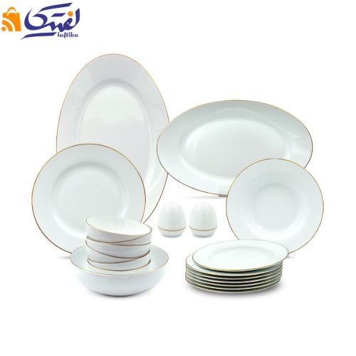 سرویس چینی زرین ایتالیا اف 30 پارچه با پیاله زرین رزگلد