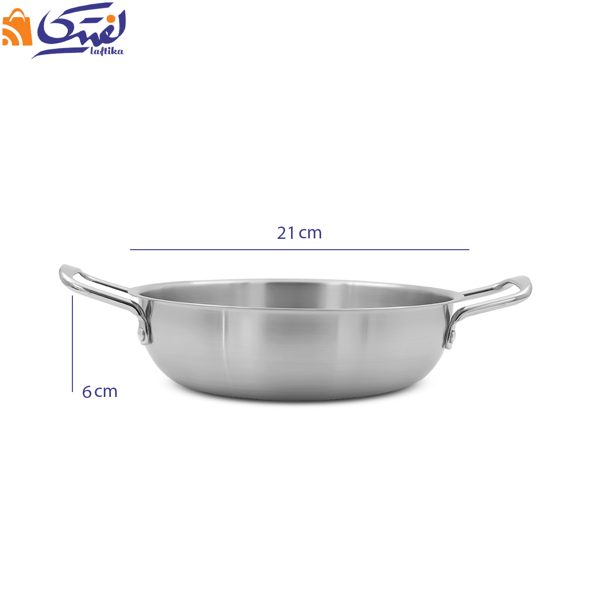 ماهیتابه استیل گود دو دسته سایز 21