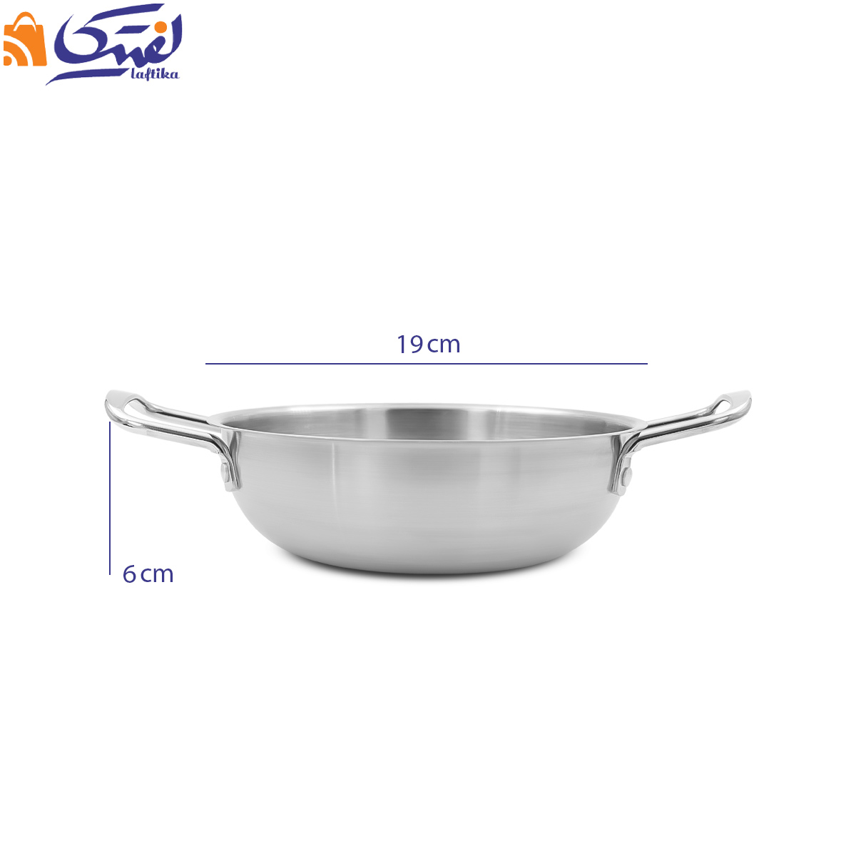 ماهیتابه استیل گود دو دسته سایز 19