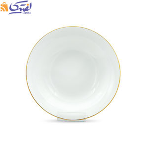 سالاد خوری بزرگ چینی زرین ایتالیا اف طرح لب طلا سایز 25