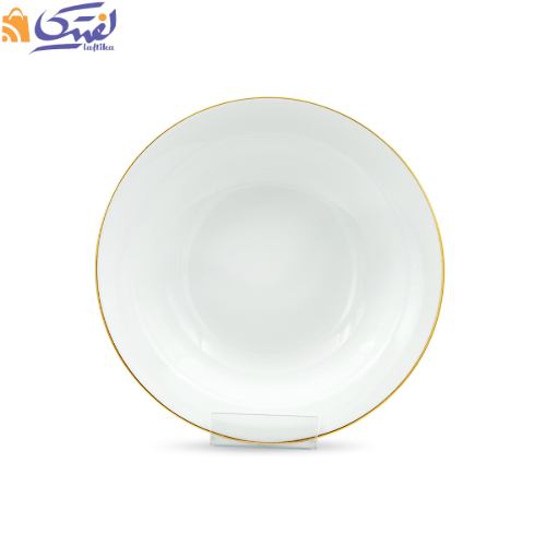سالاد خوری بزرگ چینی زرین ایتالیا اف طرح لب طلا سایز 25