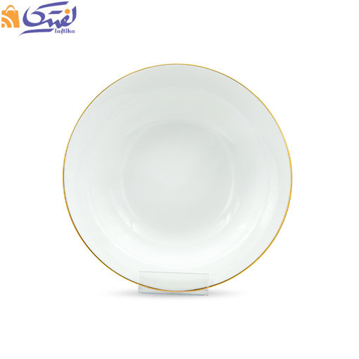 سالاد خوری بزرگ چینی زرین ایتالیا اف طرح لب طلا سایز 25