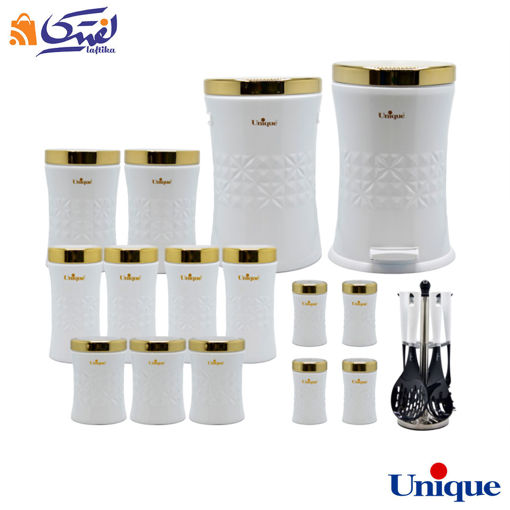 سرویس آشپزخانه 22 پارچه یونیک ونیز سفید طلایی UN-4606