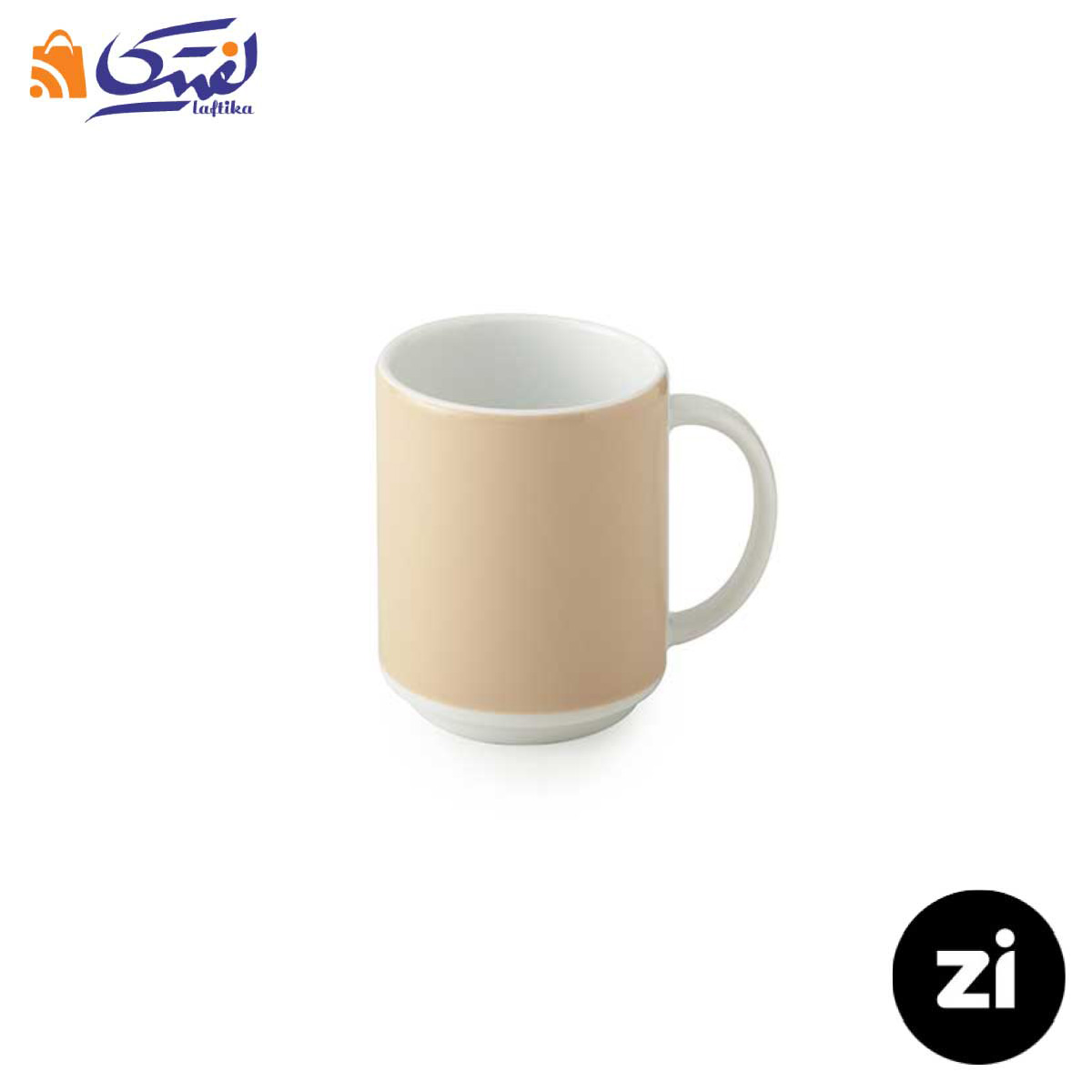 فنجان شیر شکلات چینی زرین Zi فرم اس پاستل کرم 140 سی سی