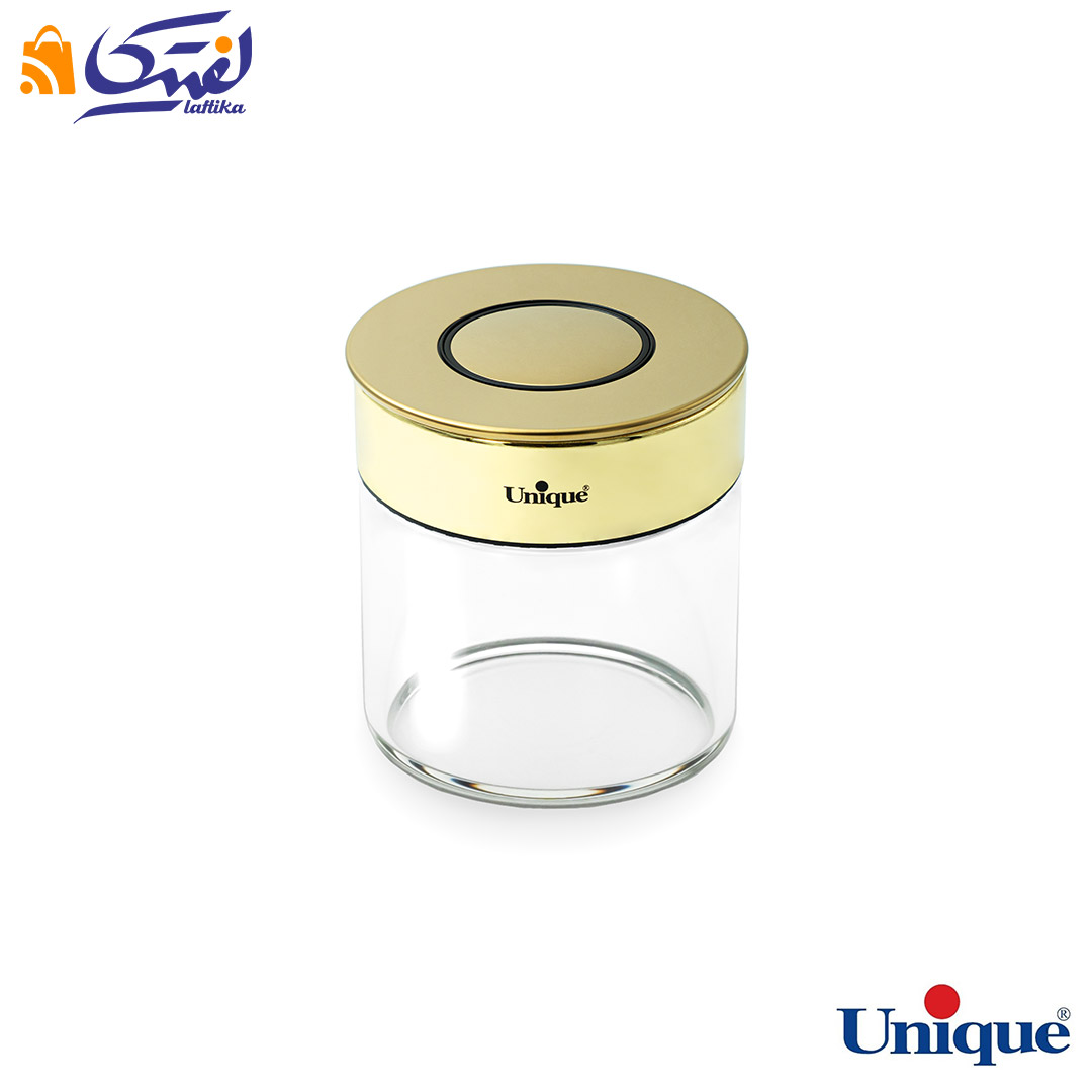 بانکه شیشه ای 10 سانتیمتری درب طلایی یونیک UN-1724