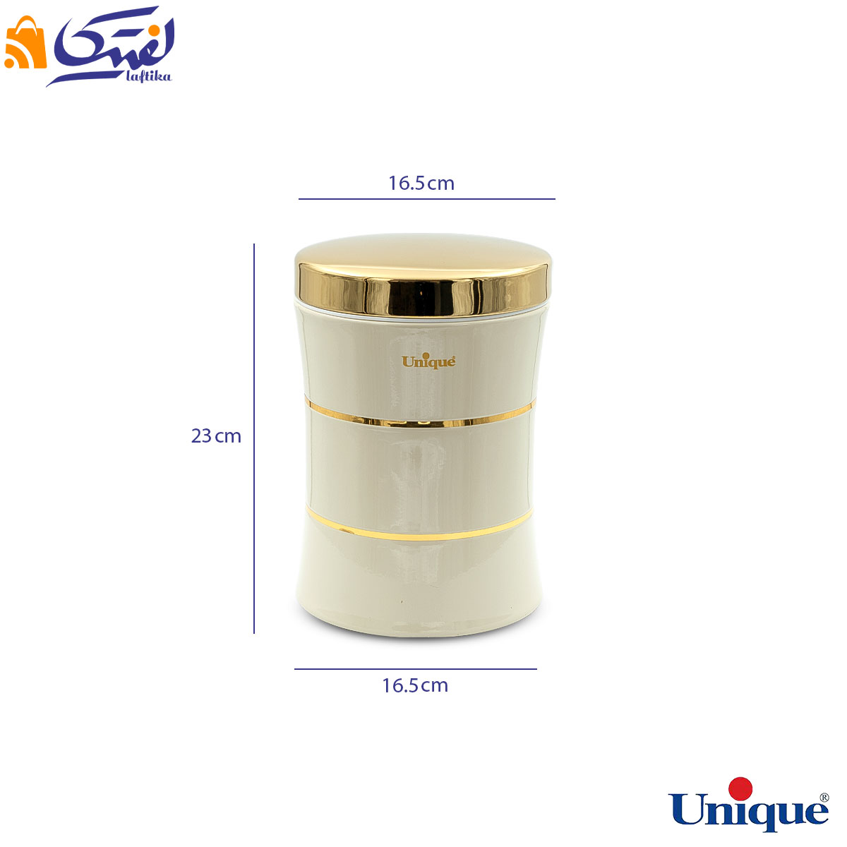 سرویس 8 پارچه کمر باریک خطی کرم درب طلایی