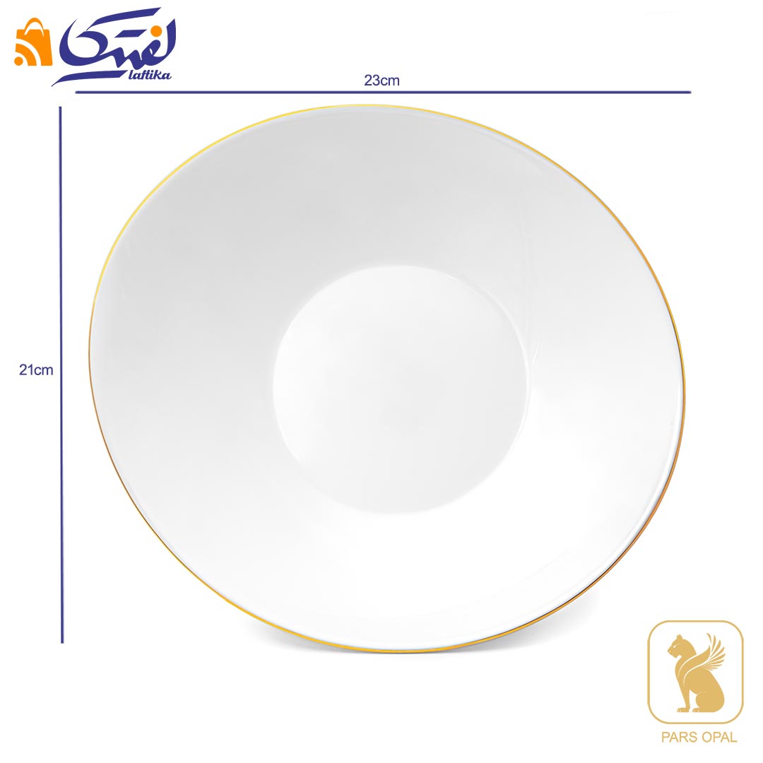 خرید سرویس 28 پارچه پارس اپال سفید لب طلا بیضی 6 نفره