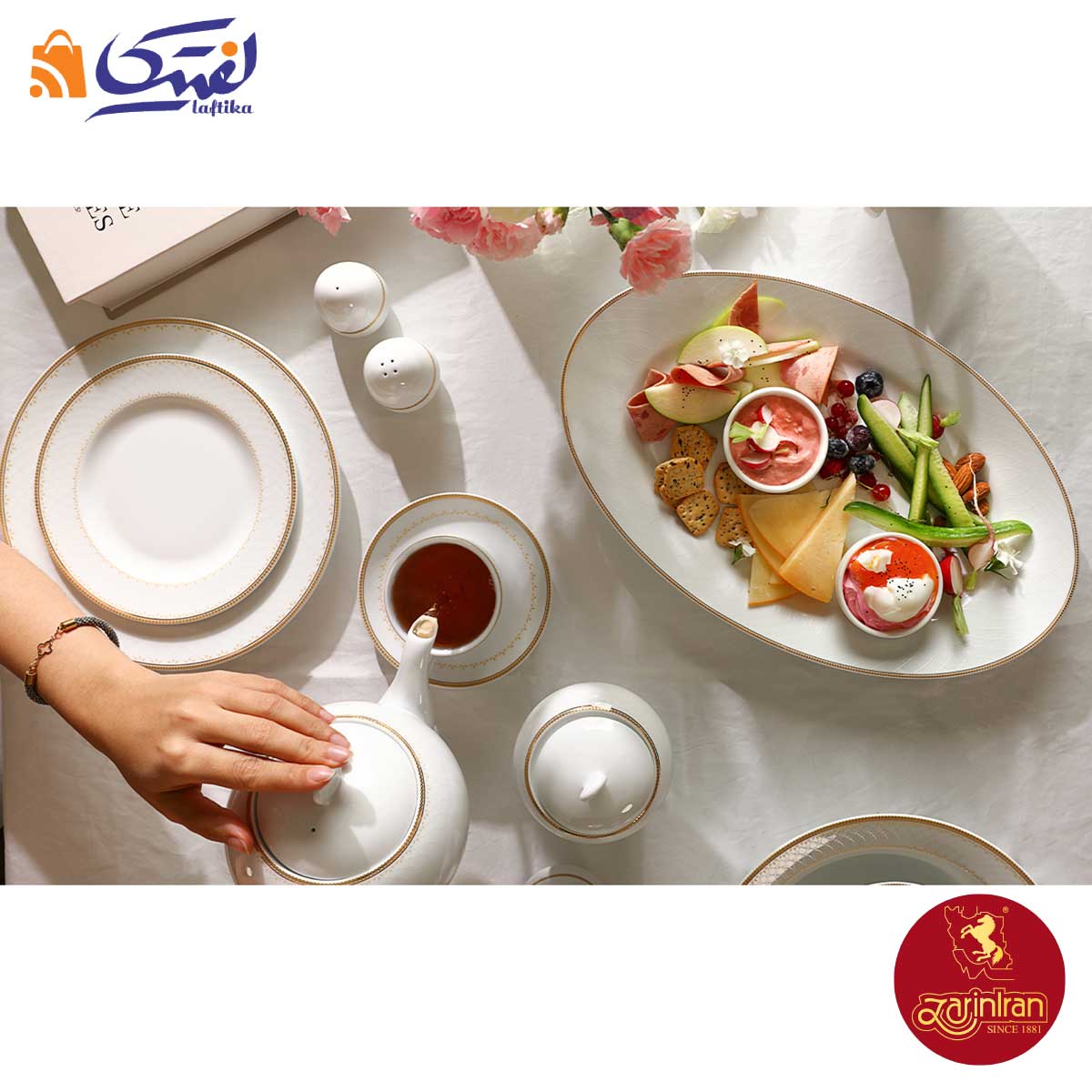 سرویس نورا  12 نفره چینی زرین 102 پارچه