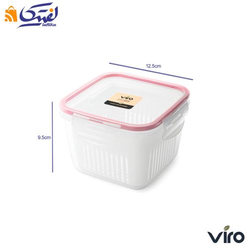 قیمت ظرف فریزری سبد دار ایزی لاک پلاس مربع 2 برند ویرو - کد 612