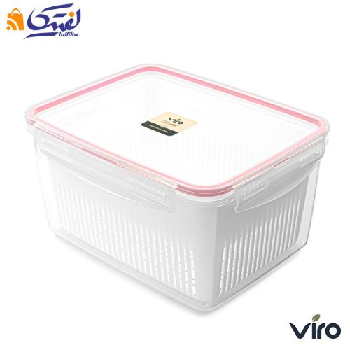ظرف فریزری سبد دار ایزی لاک پلاس 3600 میلی لیتر مستطیل 4 برند ویرو - کد 604