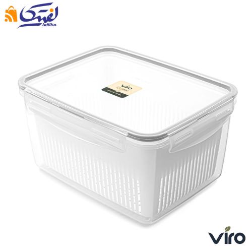قیمت ظرف فریزری سبد دار ایزی لاک پلاس 3600 میلی لیتر مستطیل 4 برند ویرو - کد 604