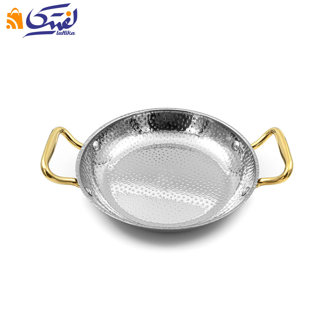 ماهیتابه استیل دسته طلایی داخل چکشی سایز 22 POT-22