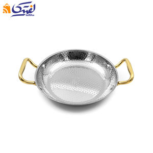 ماهیتابه استیل دسته طلایی داخل چکشی سایز 22 POT-22