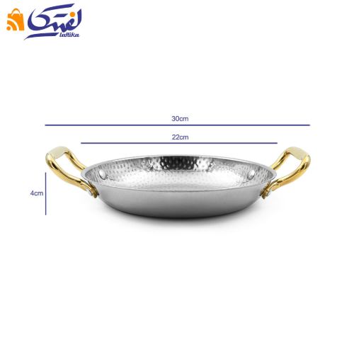 قیمت ماهیتابه استیل دسته طلایی داخل چکشی سایز 22 POT-22