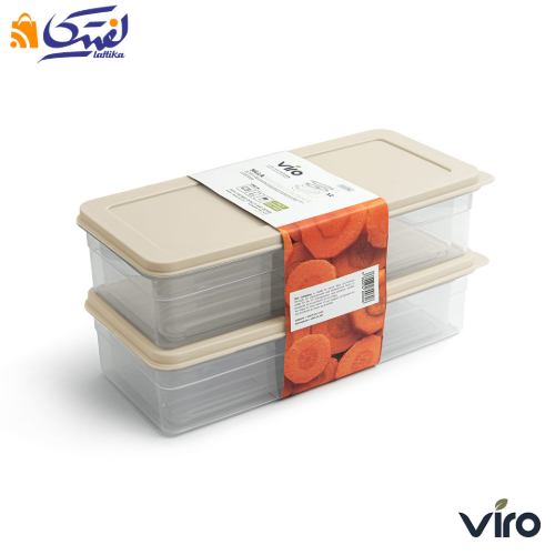 خرید ظرف فریزری دوقلو نیلا پک دو عددی 1000 میلی لیتر برند ویرو - کد 1003