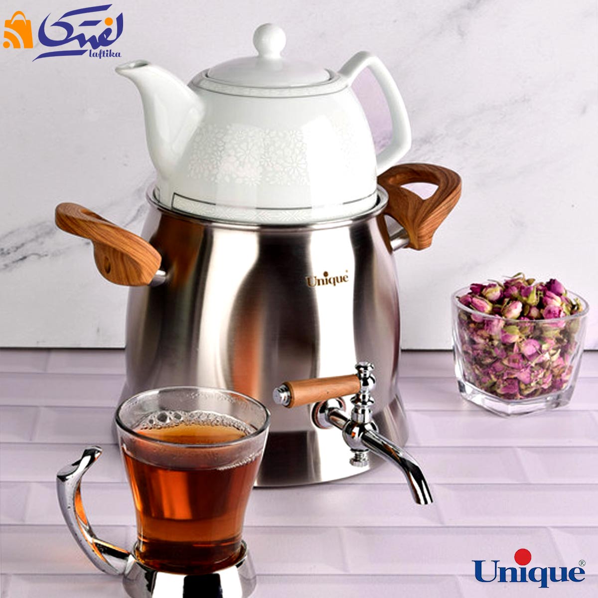 کتری و قوری 3.5 لیتر شیردار استیل