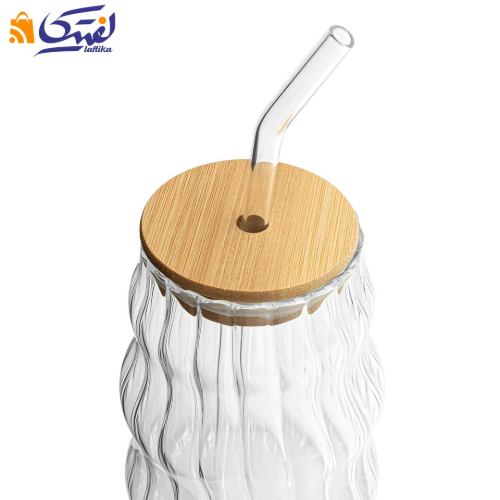 قیمت لیوان اسموتی نی دار درب بامبو کد EH-4