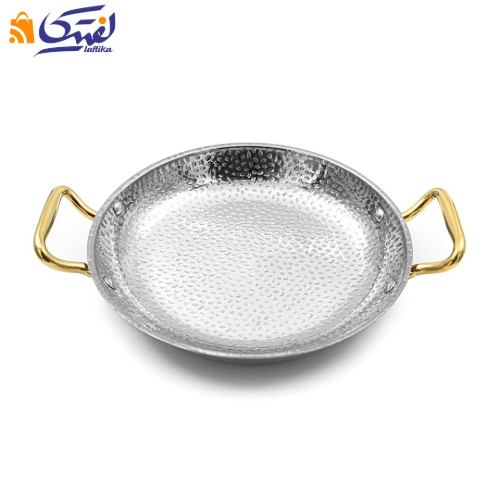 ماهیتابه استیل دسته طلایی داخل چکشی سایز 28 POT-28