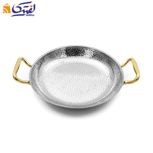 ماهیتابه استیل دسته طلایی داخل چکشی سایز 26 POT-26