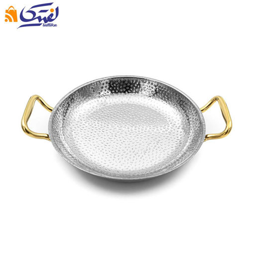 ماهیتابه استیل دسته طلایی داخل چکشی سایز 26 کد POT-26