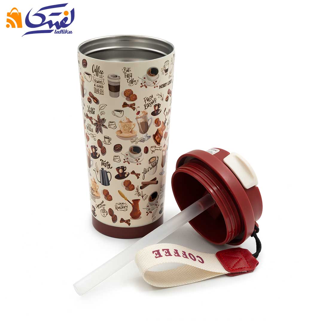 تراول ماگ بدنه طرح دار 500 میلی لیتر کد FL-1006-500