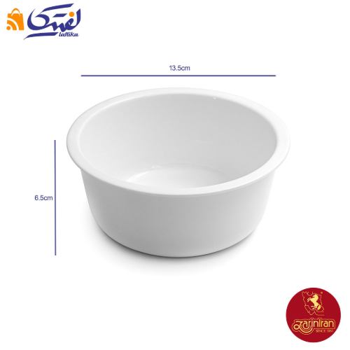 ابعاد پیاله لبه دار آشپزخانه 16 سفید چینی زرین