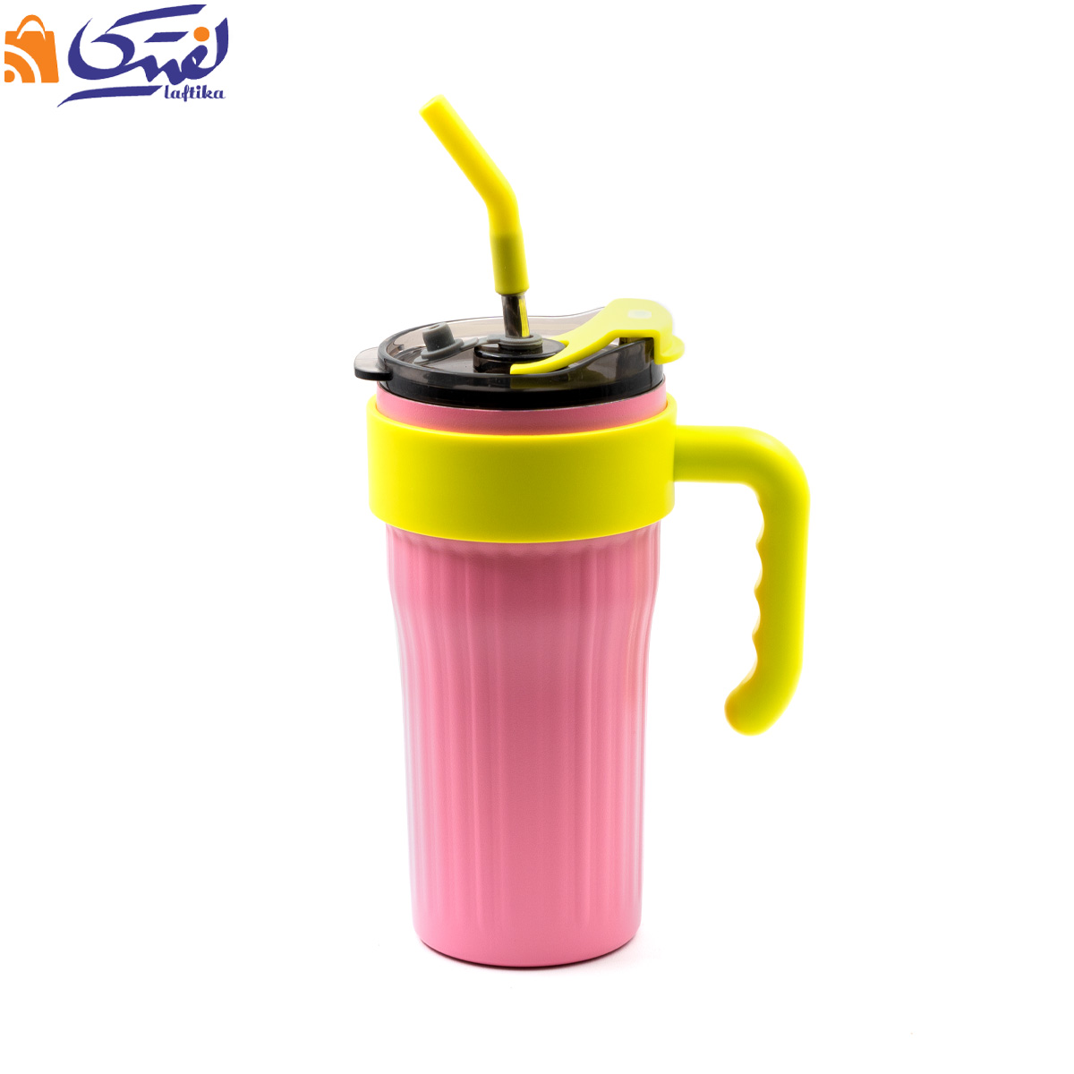 تراول ماگ دسته رنگی نی دار
