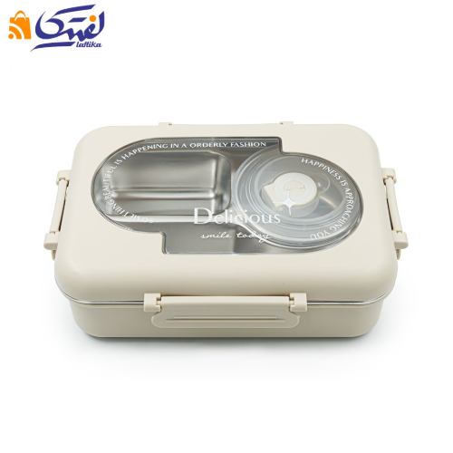 قیمت لانچ باکس درب قفلی داخل استیل 201 ML-6328 با ظرف مایعات