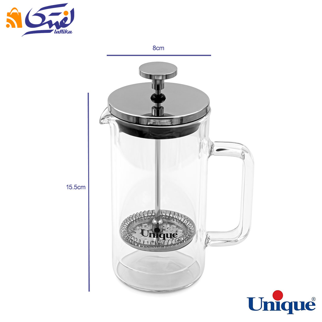 ابعاد فرنچ پرس 350 میلی لیتر یونیک مدل UN-3023