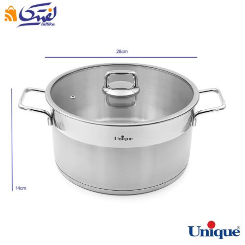 ابعاد قابلمه استیل سایز 28 طرح فلت UN-9908