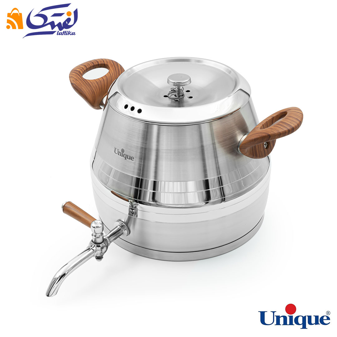 قیمت کتری و قوری 5 لیتر طرح ترک یونیک UN-7297 دسته چوبی