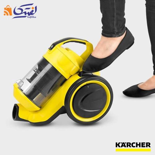 استفاده با پا از دکمه های جارو برقی VC3 plus کارچر 1100 وات