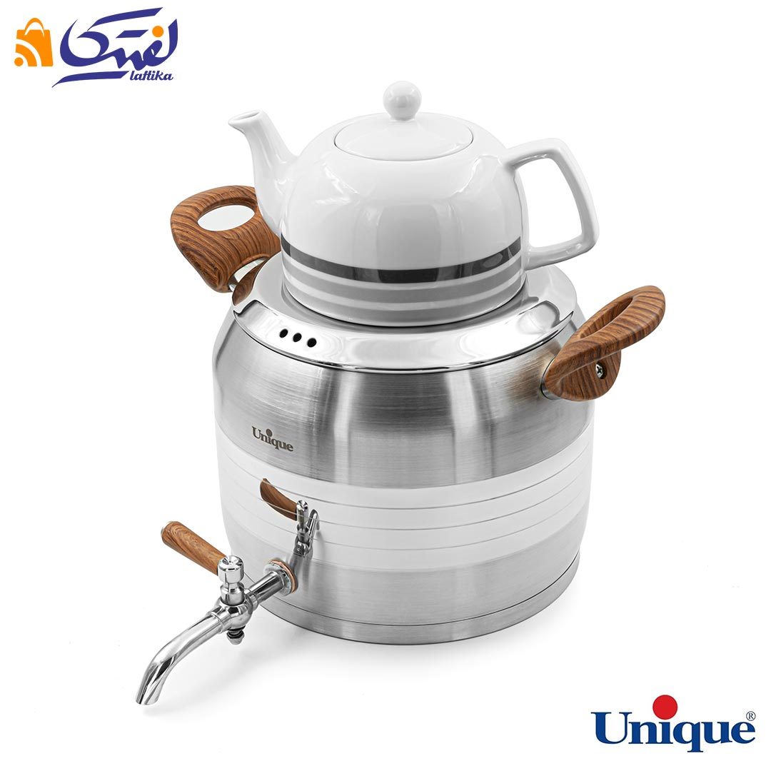 ست کتری قوری 5 لیتر یونیک UN-7295 دسته چوبی